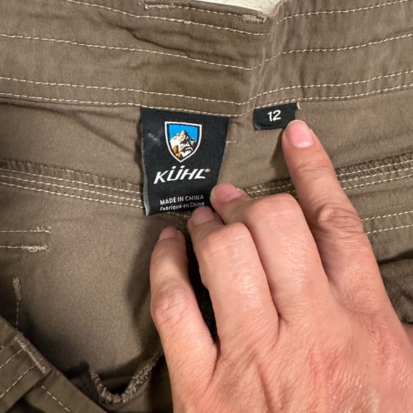 Kuhl Shorts Womens 12 Cargo Olive Green Vintage Patinadye Hiking Outdoor Casual - Picture 2 of 9